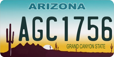 AZ license plate AGC1756