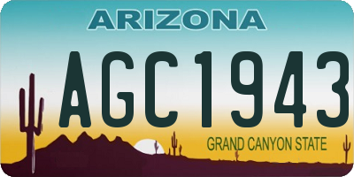 AZ license plate AGC1943