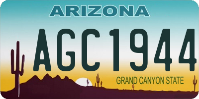 AZ license plate AGC1944