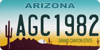 AZ license plate AGC1982