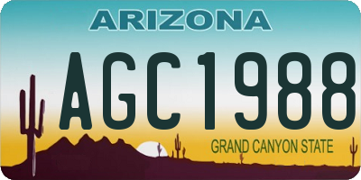 AZ license plate AGC1988