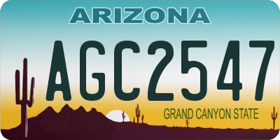 AZ license plate AGC2547