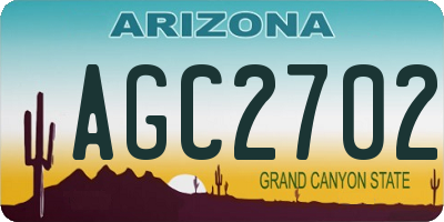AZ license plate AGC2702