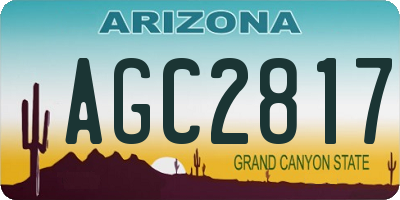 AZ license plate AGC2817