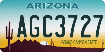 AZ license plate AGC3727