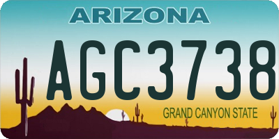 AZ license plate AGC3738