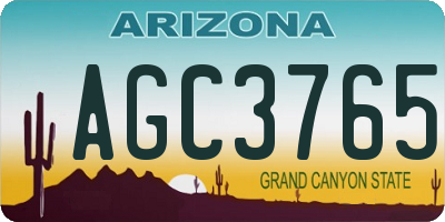 AZ license plate AGC3765