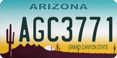 AZ license plate AGC3771