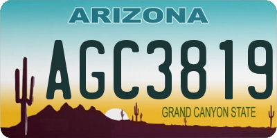 AZ license plate AGC3819