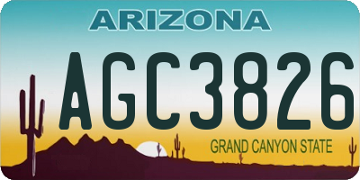 AZ license plate AGC3826