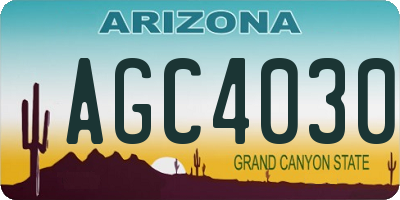 AZ license plate AGC4030