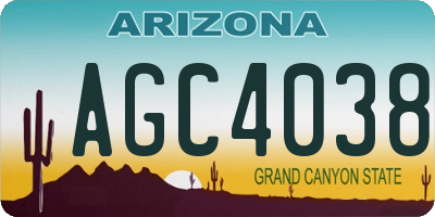 AZ license plate AGC4038