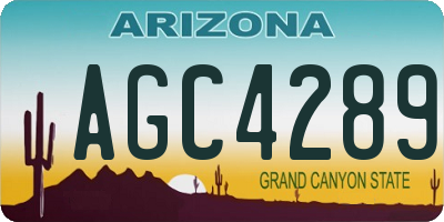AZ license plate AGC4289