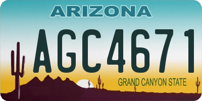 AZ license plate AGC4671