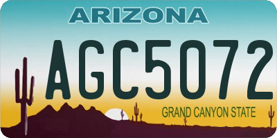 AZ license plate AGC5072