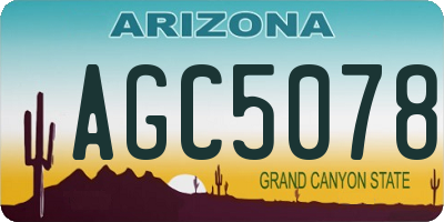 AZ license plate AGC5078