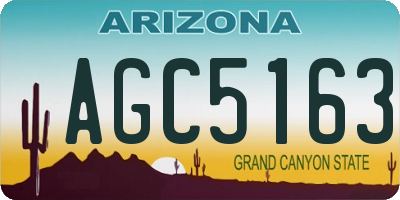 AZ license plate AGC5163