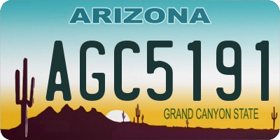 AZ license plate AGC5191