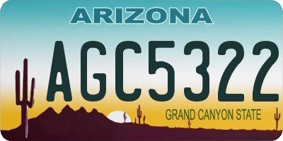 AZ license plate AGC5322