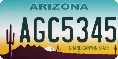 AZ license plate AGC5345