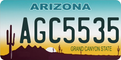 AZ license plate AGC5535