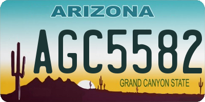 AZ license plate AGC5582