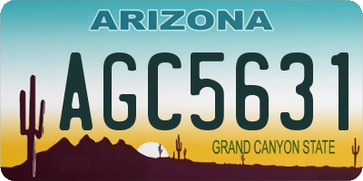 AZ license plate AGC5631