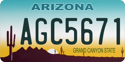 AZ license plate AGC5671