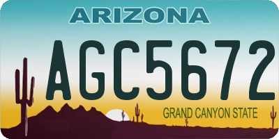 AZ license plate AGC5672