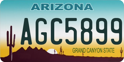 AZ license plate AGC5899