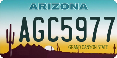 AZ license plate AGC5977