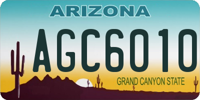 AZ license plate AGC6010