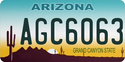 AZ license plate AGC6063