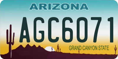 AZ license plate AGC6071