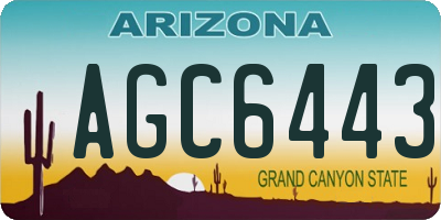 AZ license plate AGC6443