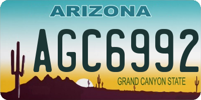 AZ license plate AGC6992