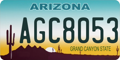 AZ license plate AGC8053