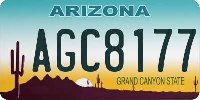 AZ license plate AGC8177