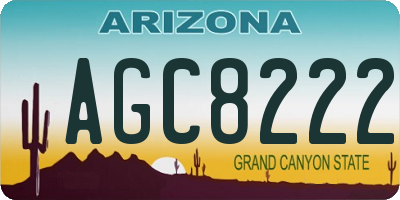 AZ license plate AGC8222