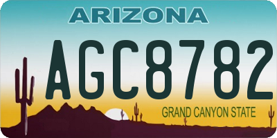 AZ license plate AGC8782