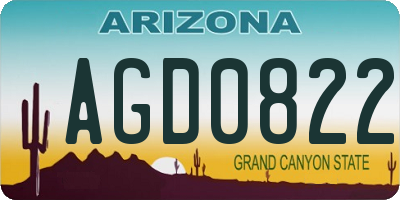 AZ license plate AGD0822