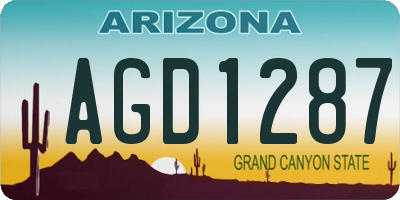 AZ license plate AGD1287