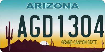 AZ license plate AGD1304