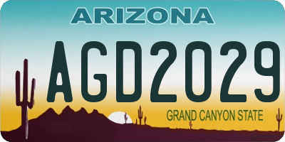 AZ license plate AGD2029