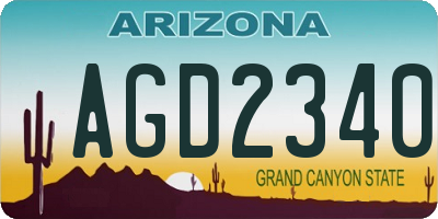 AZ license plate AGD2340
