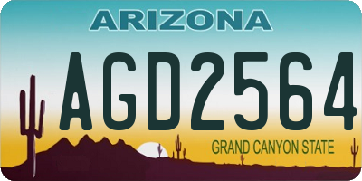 AZ license plate AGD2564