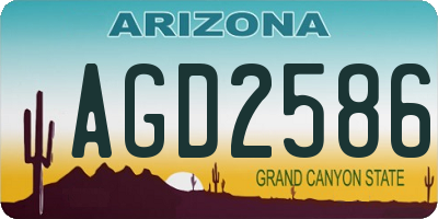 AZ license plate AGD2586