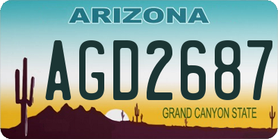 AZ license plate AGD2687