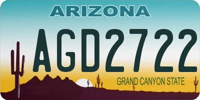 AZ license plate AGD2722