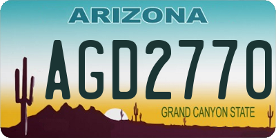 AZ license plate AGD2770